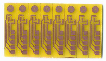 Photo du circuit imprimé avec les huit sondes